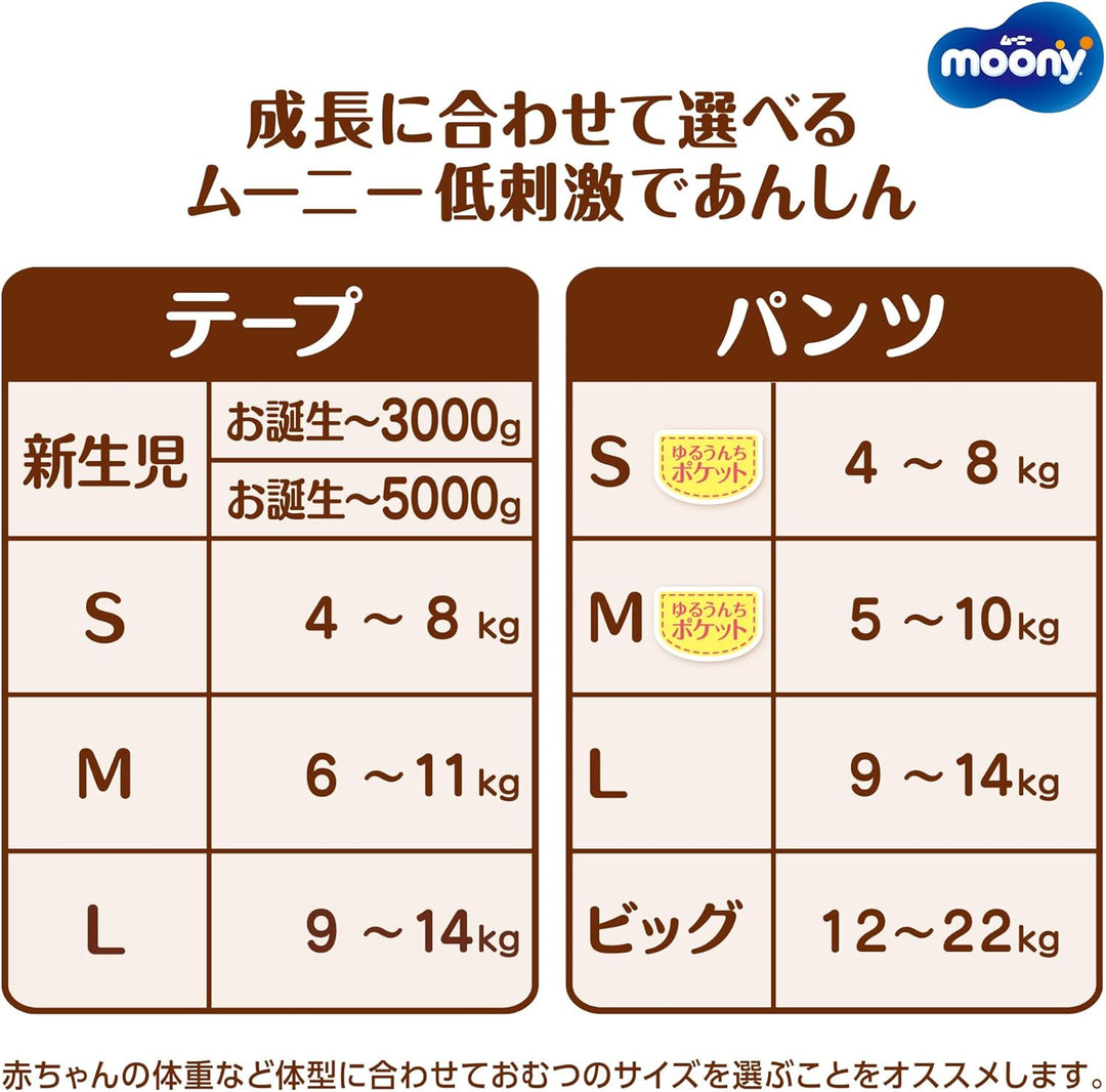 Japanische windeln Moony Natural NB (0-5 kg) // Japanese diapers Moony Natural NB (0-5 kg)