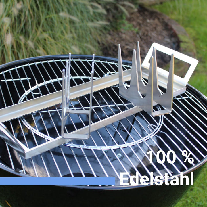 SCHILLING Fischgrilltechnik Fischhalter Edelstahl, für Grill, 45x14 cm, Backofen, Räucherkammer, Gar