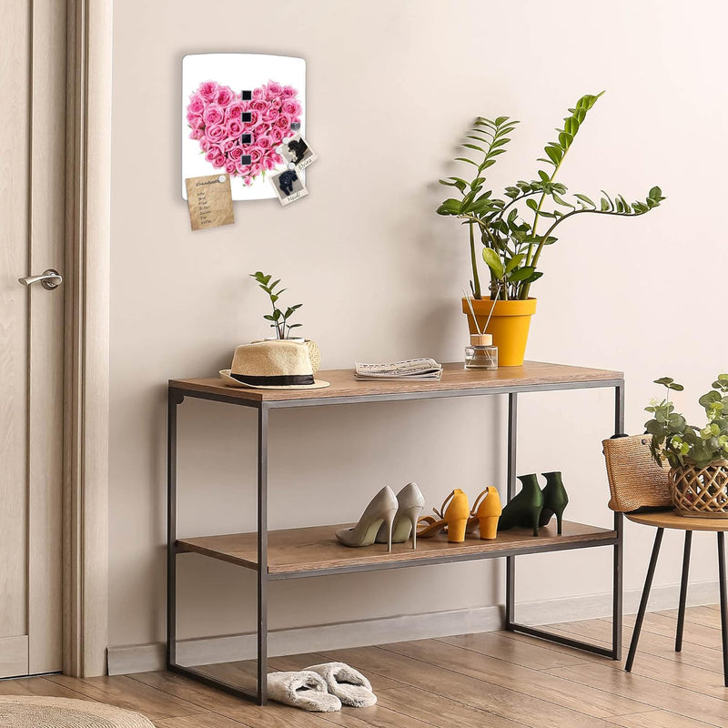 banjado® Design Schlüsselkasten aus Edelstahl mit Motiv Rosenherz für 10 Schlüssel - Schlüsselschran