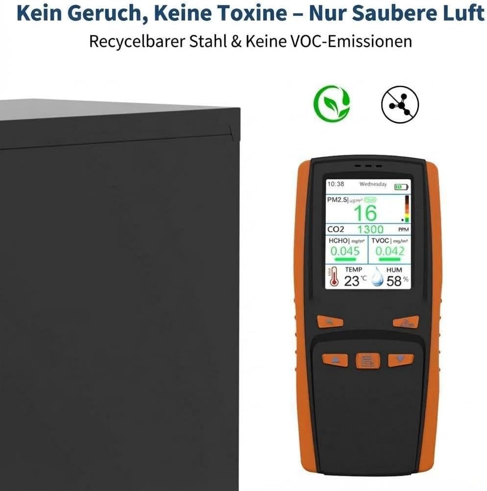 Aktenschrank mit 2 Schubladen, 38L x 45W x 73H cm Aktenschrank unter Schreibtisch, Abschliessbarer B