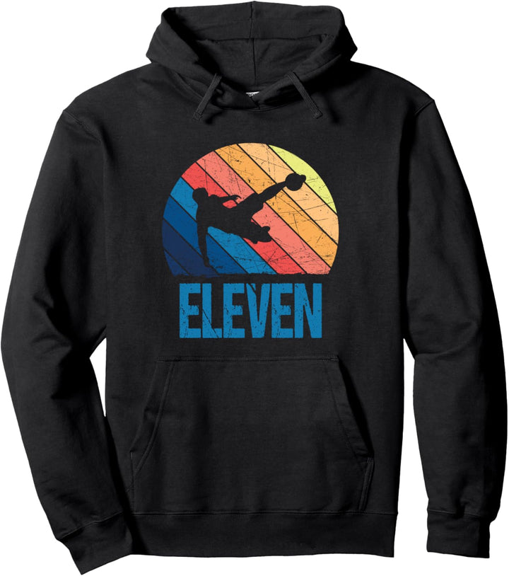 11. Geburtstag, Retro-Fussball, 11 Jahre, Junge Pullover Hoodie