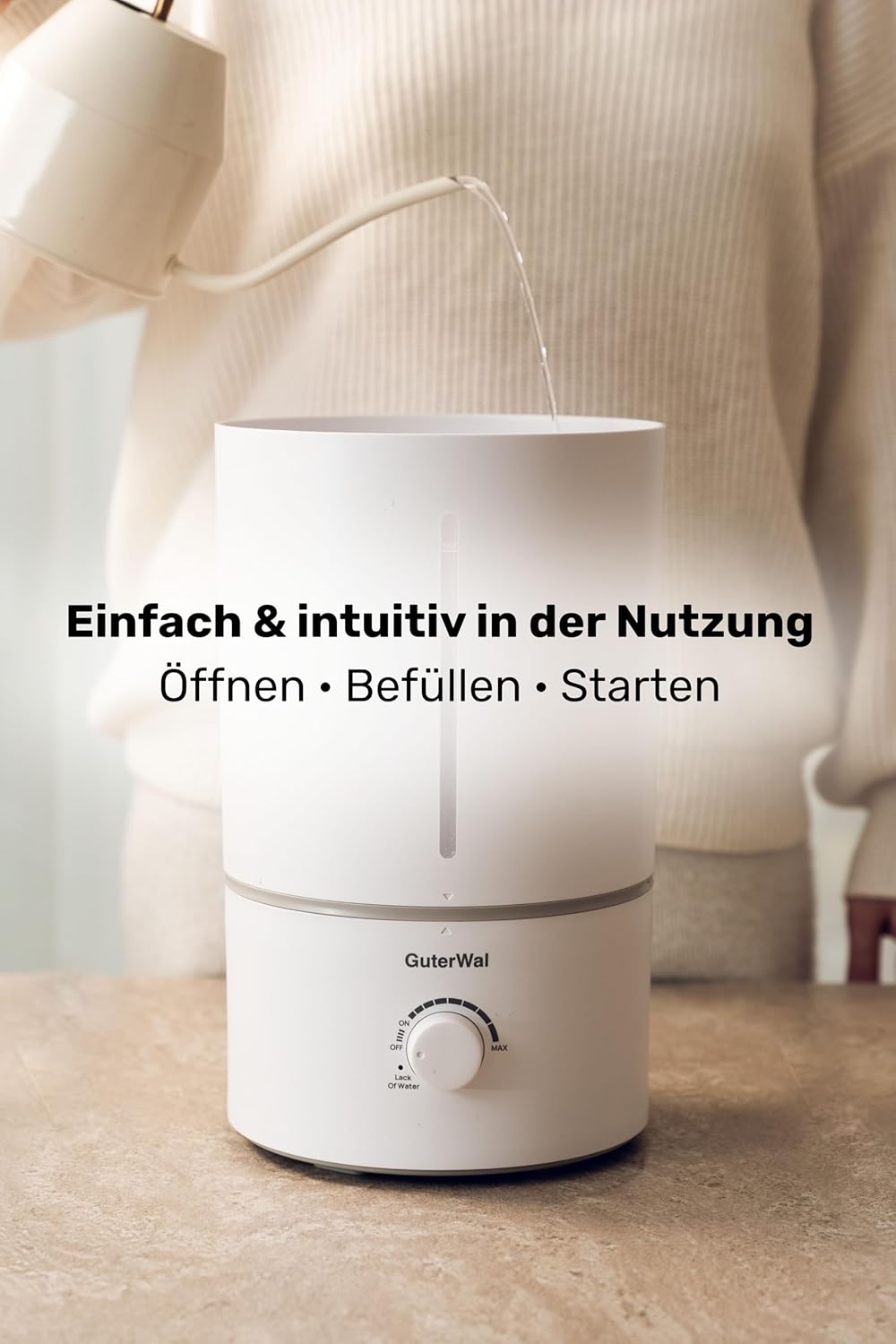 L4 Luftbefeuchter – 4,5L Wassertank, bis zu 35h Laufzeit, flüsterleise