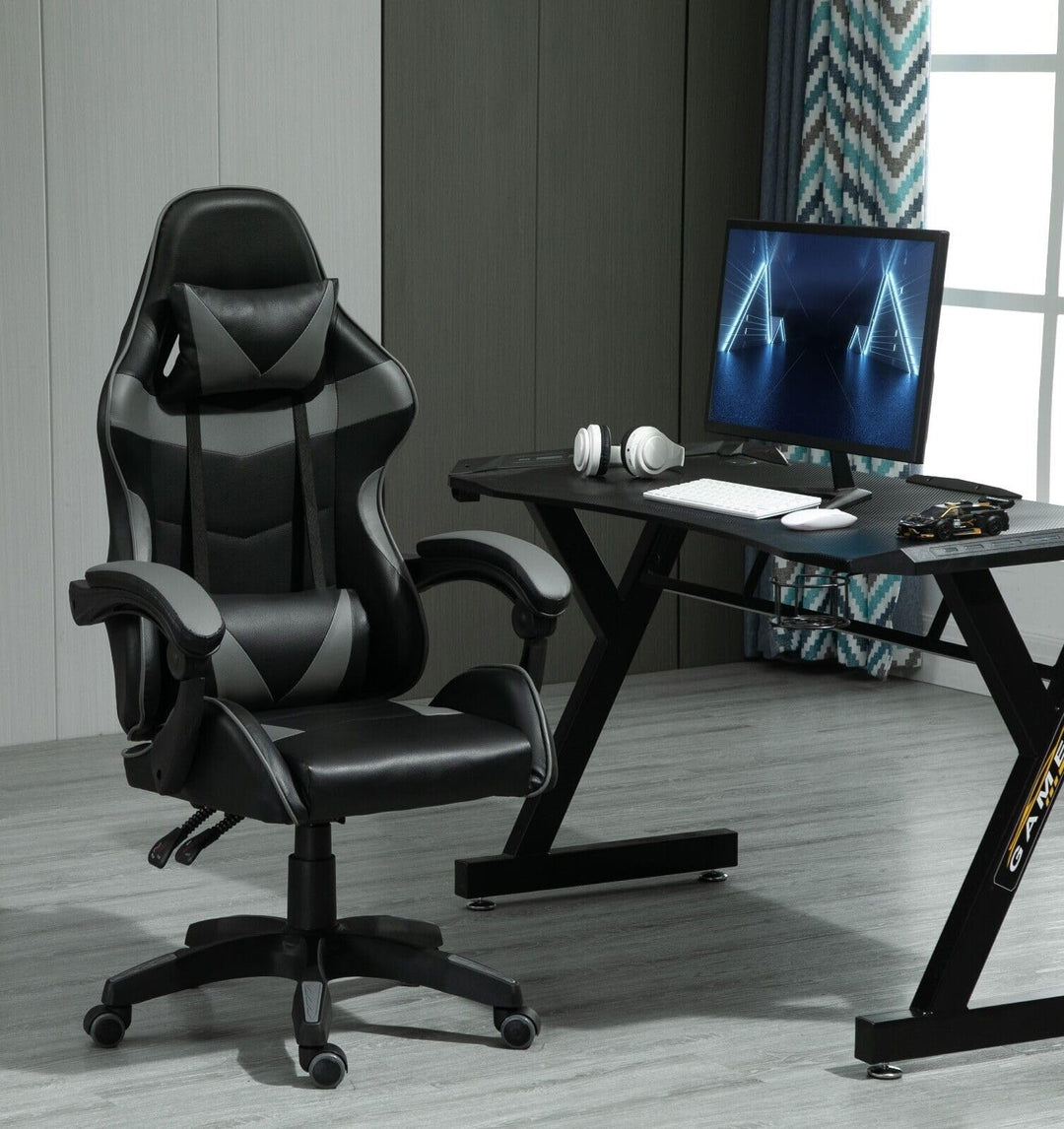 mcc direct Bürostuhl Ergonomisch, Schreibtischstuhl, Drehstuhl, Gaming Sessel, Gamingstuhl (Grau), G