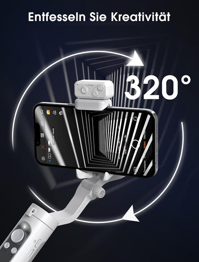 hohem iSteady XE Kit Gimbal Smartphone, Faltbarer Handy Gimbal mit Magnetischem Fülllicht, Gesichts/