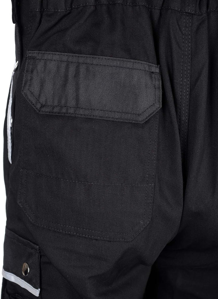 TMG® - Herren Latzhose für Mechaniker - strapazierfähig - Schwarz EU78
