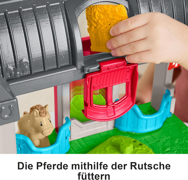 Fisher-Price Little People Spielzeug für Kleinkinder, Spielset Niedlicher Pferdestall mit Geräuschen