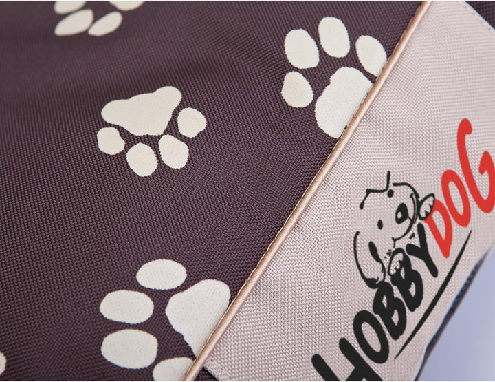 Hobbydog M MOWBWL6 Dog Mattress Oval M 70X50 cm Brown with Paws, M, Brown, 1.6 kg