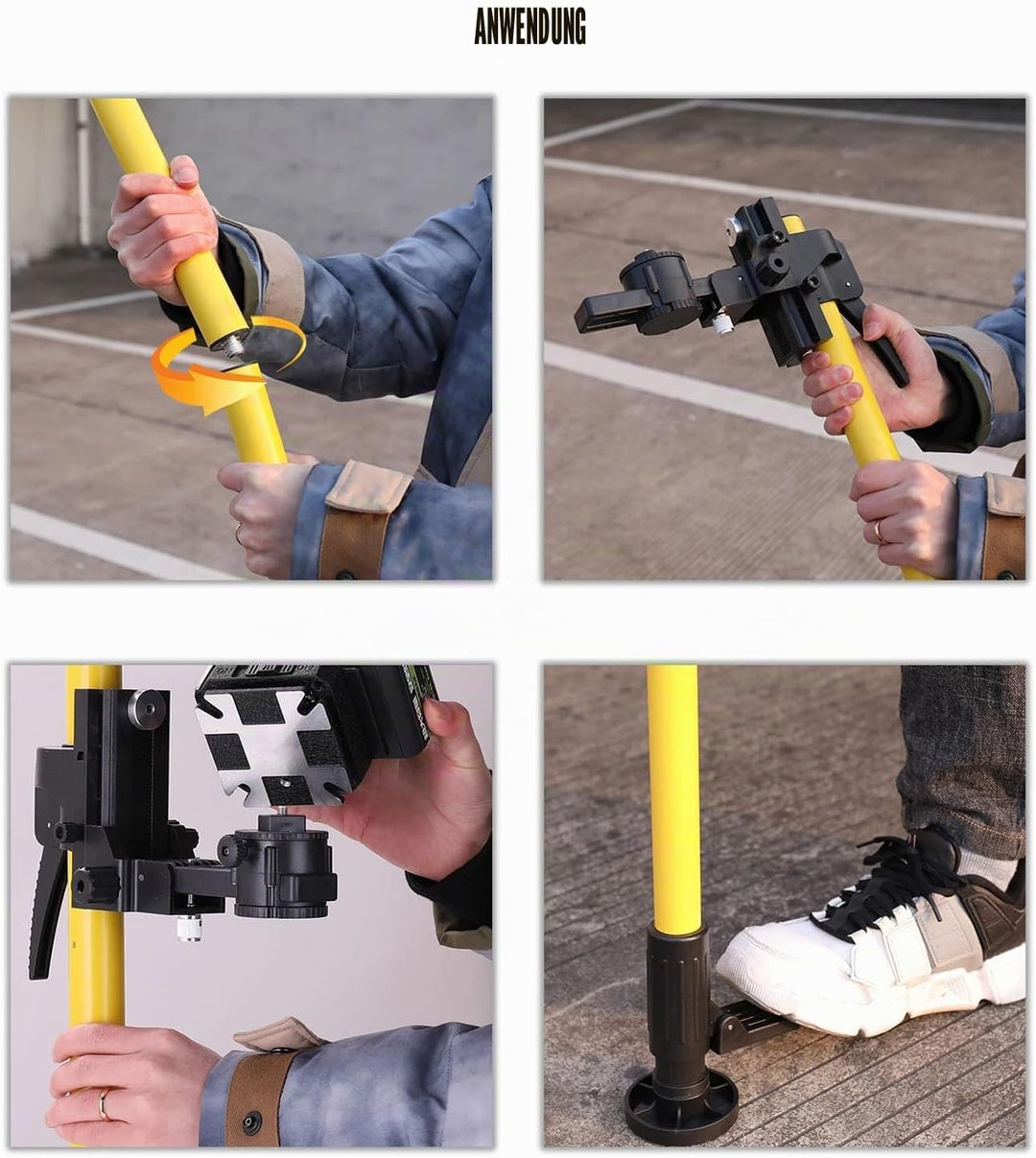 Stativ Für Laser,Nivellier-Dreibein,1/4“-20 5/8”-11 Gewinde,Höhenverstellbar 700-3600 Mm,Integrierte
