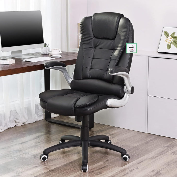 SONGMICS Racing Stuhl Bürostuhl Gaming Stuhl Chefsessel Drehstuhl PU, schwarz, OBG51B,