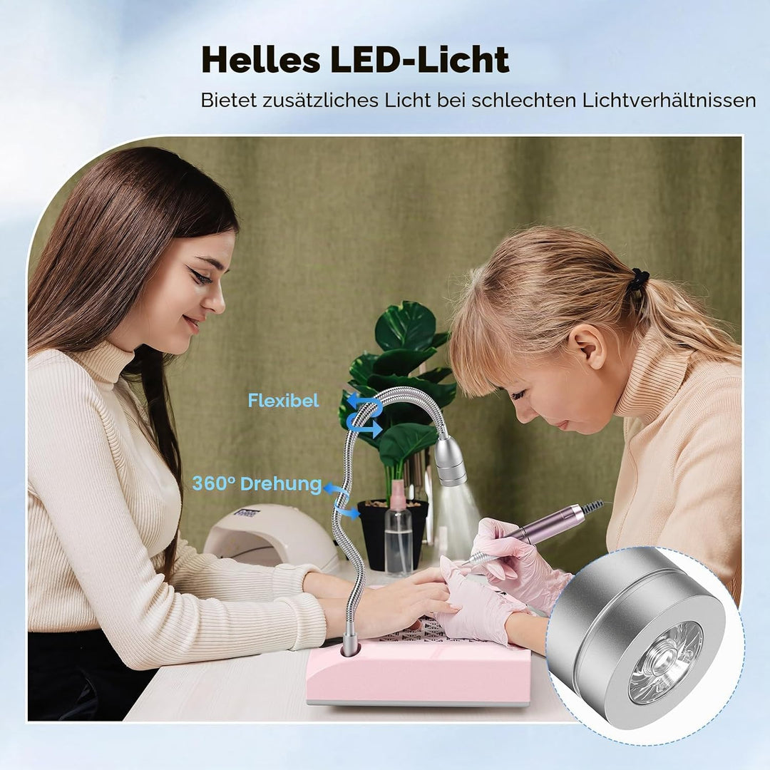 4 in 1 elektrische Nagelbohrer, 30000 U / min professioneller Nagelstaubkollektor 80W leistungsstark