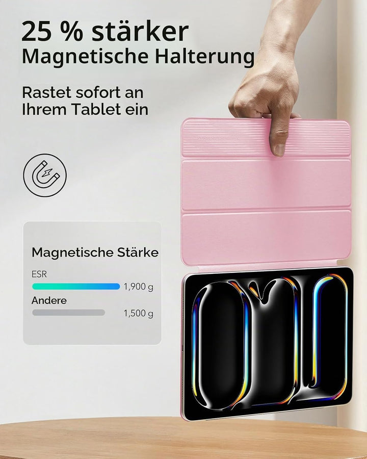 ESR für iPad Pro 13 Zoll Hülle M5/M4 (2025/2024), magnetische Befestigung, dünne Trifold Ständerhüll