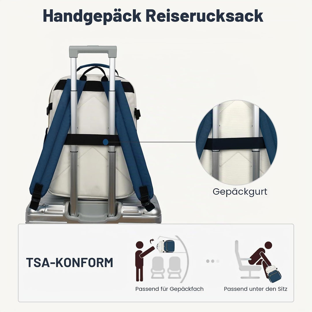 VANKEAN Laptop-Rucksack für Damen, 17.3 inch Beige-haze-blau 17.3", Beige-haze-blau 17.3"