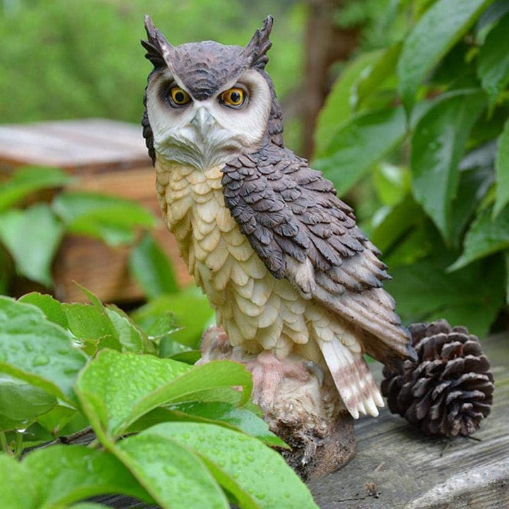 Ysoom Eule Ornamente Dekofigur Eule Greifvogel Gartenfigur Tierfigur Gartendeko Vogeldeko Harz Tierh