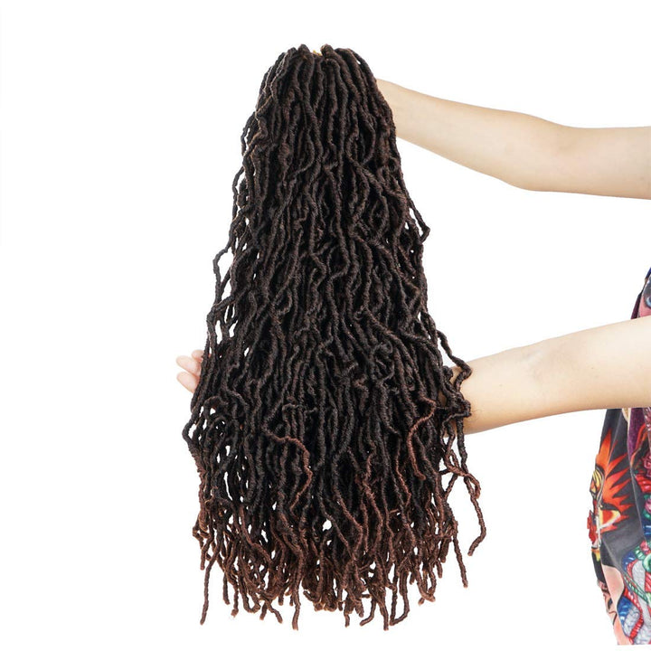 Beyond Beauty 6 Packungen 24Zoll vorgeschlungene Nu Faux Locs Häkelhaar, weiche Dreadlocks, Flechtha
