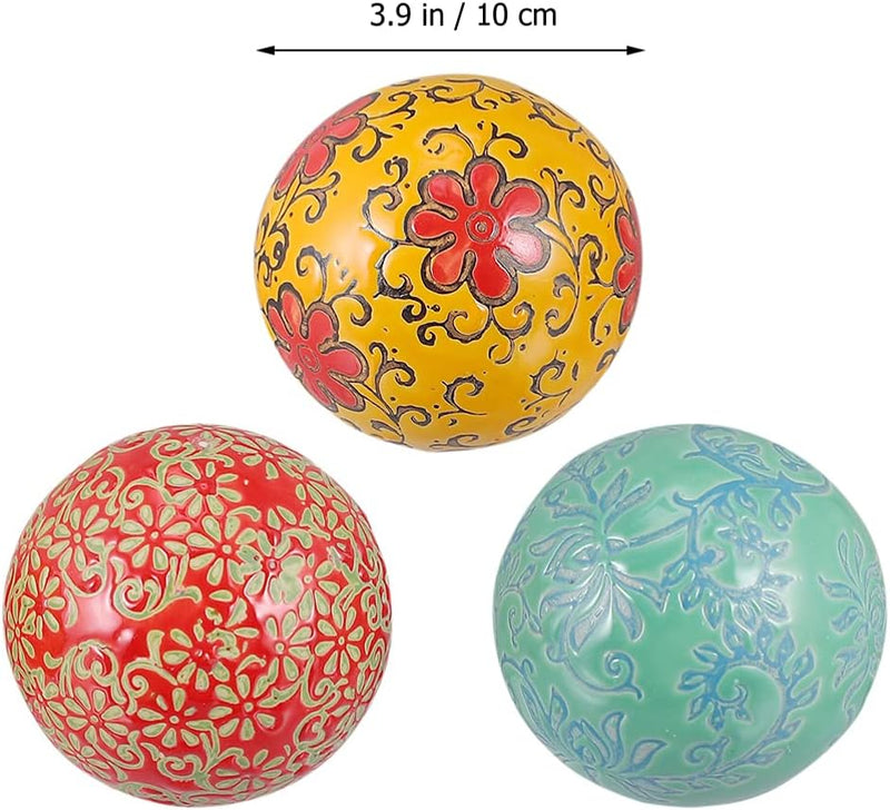 Veemoon 3Pcs Schwimmkugeln Keramik Porzellan Schwimmkugeln Teich Garten Balkon Teiche Deko Party Zub
