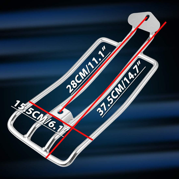 KATUR Motorrad Gepäckträger Unterstützung Regal Passt Hinten Solo Sitz 280mm (11 ") Silber Für Harle