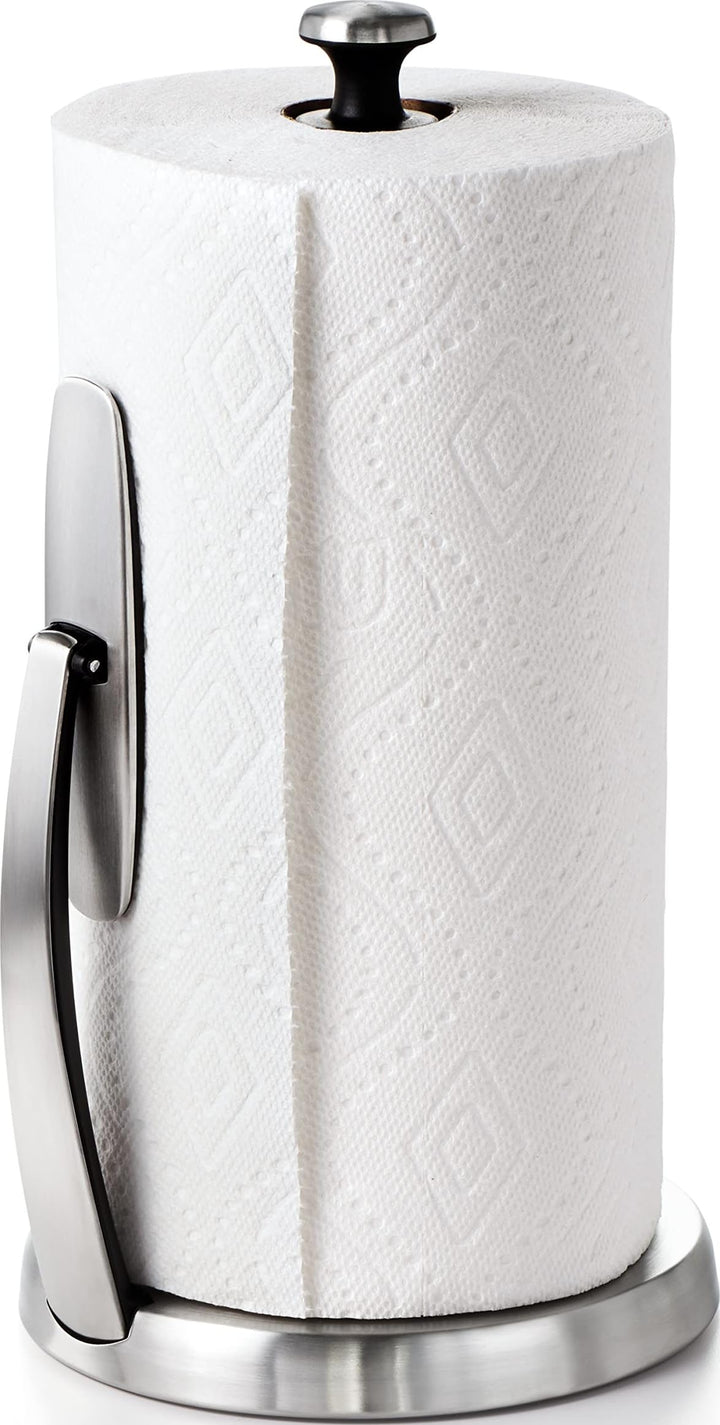OXO Good Grips SimplyTear Standing Paper Towel Holder, Brushed Stainless Steel Good Grips Simply Tea