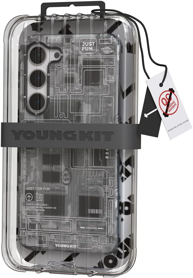 YOUNGKIT Handyhülle für Samsung Galaxy S23 Plus,Schutz in Militärqualität, Leiterplatten Muster Krat