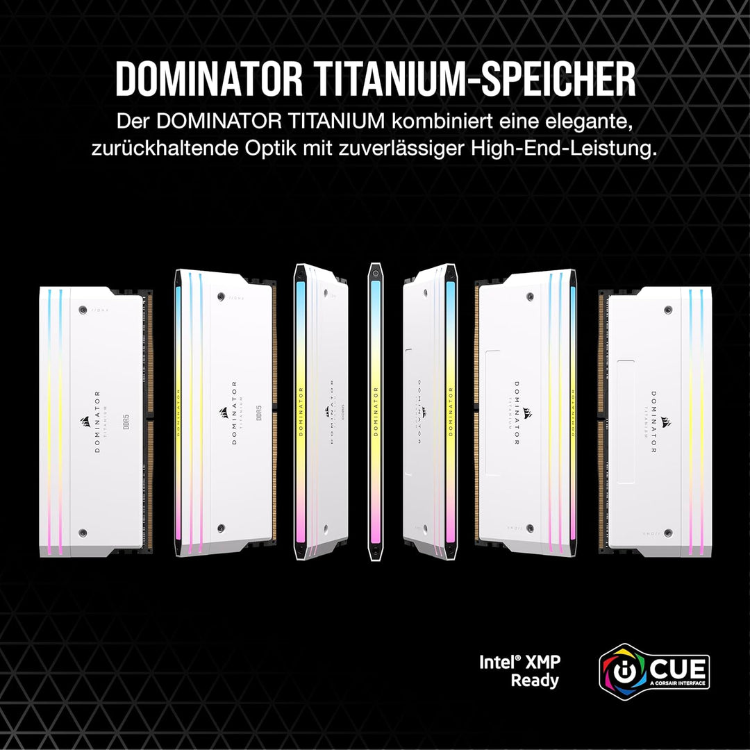 CORSAIR Dominator Titanium RGB DDR5 RAM 96GB (2x48GB) DDR5 6600MHz CL32 Intel XMP iCUE-Kompatibler C