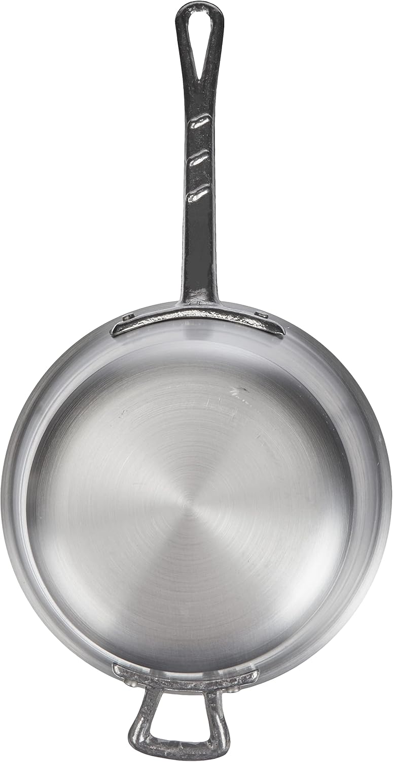 Pentole Agnelli Kessel für Polenta, aus Aluminium, mit Griff und Griff aus Edelstahl, Silber 20 cm S