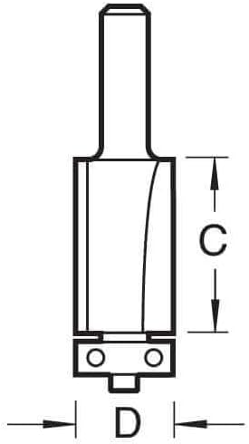 Trend Geführter Trimmer 12,7 mm Durchmesser x 50 mm Schnitt, TR28X12MMTC