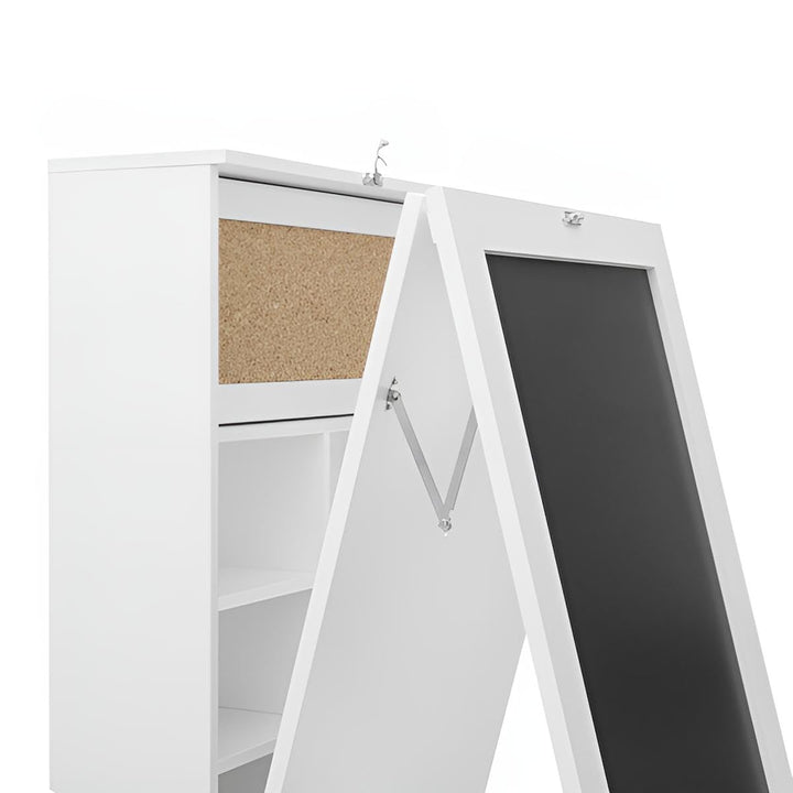 Wandklapptisch Küche mit Regal | Klapptisch Wand klein Weiss aus Holz | Wandtisch klappbar mit Schub