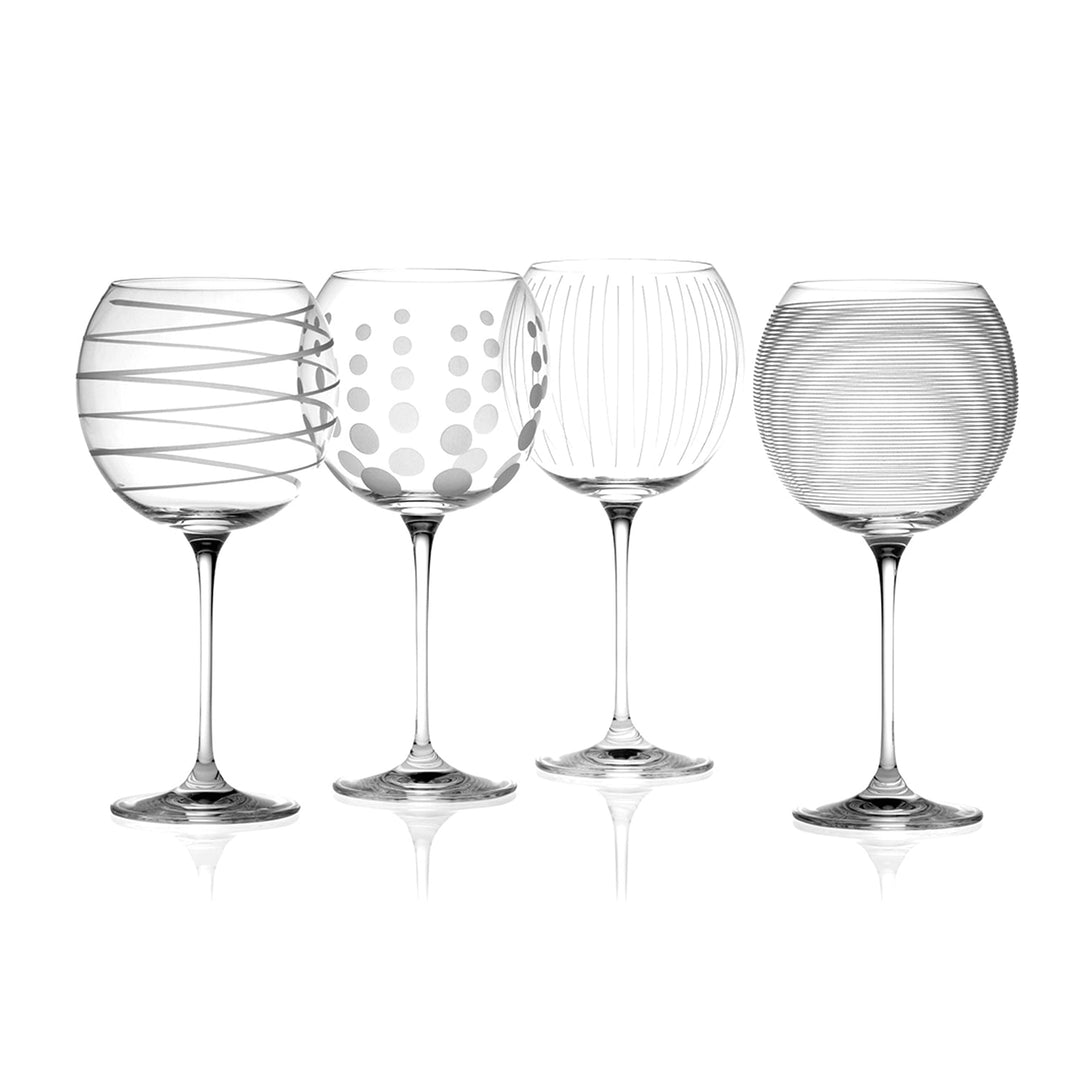 CREATIVE TOPS Mikasa Cheers Ginschwenkgläser aus Kristall, Set mit 4 Ballon, Gin-Gläser Silber, Ball