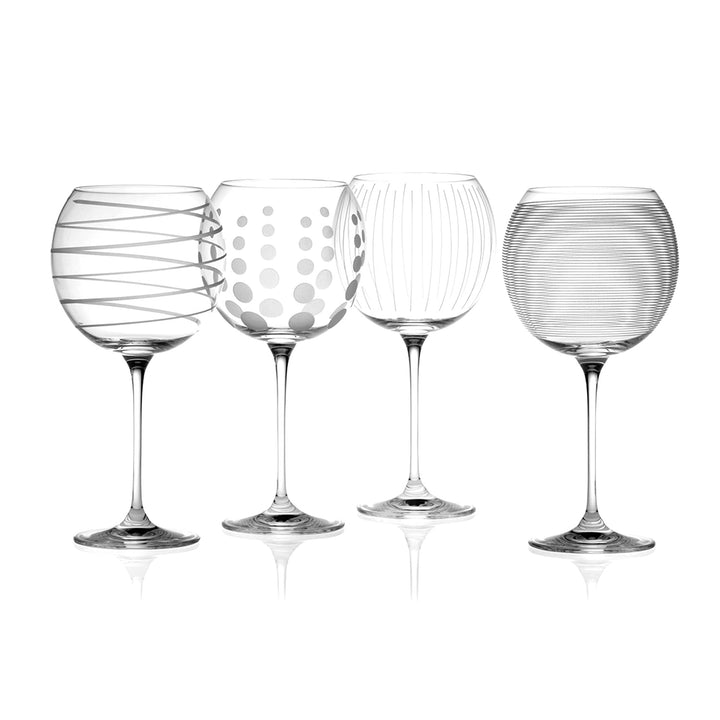 CREATIVE TOPS Mikasa Cheers Ginschwenkgläser aus Kristall, Set mit 4 Ballon, Gin-Gläser Silber, Ball