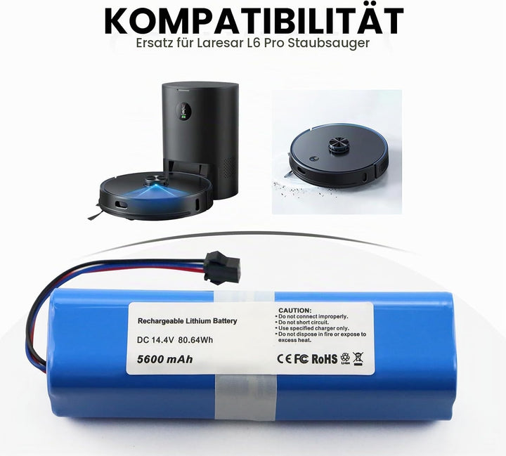 ANTIEE 5600mAh Ersatz Akku für Laresar L6 Pro VIOMI S9 Ultenic T10 Aspirapolvere RoboVac Home Vacuum