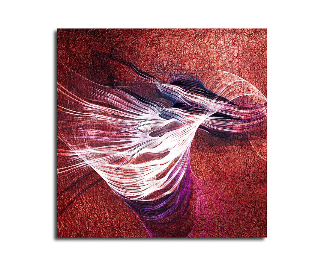 Paul Sinus Art Bild auf Leinwand Abstrakt301_60x60cm rotbraun Schleife Abstraktes Motiv quadratische