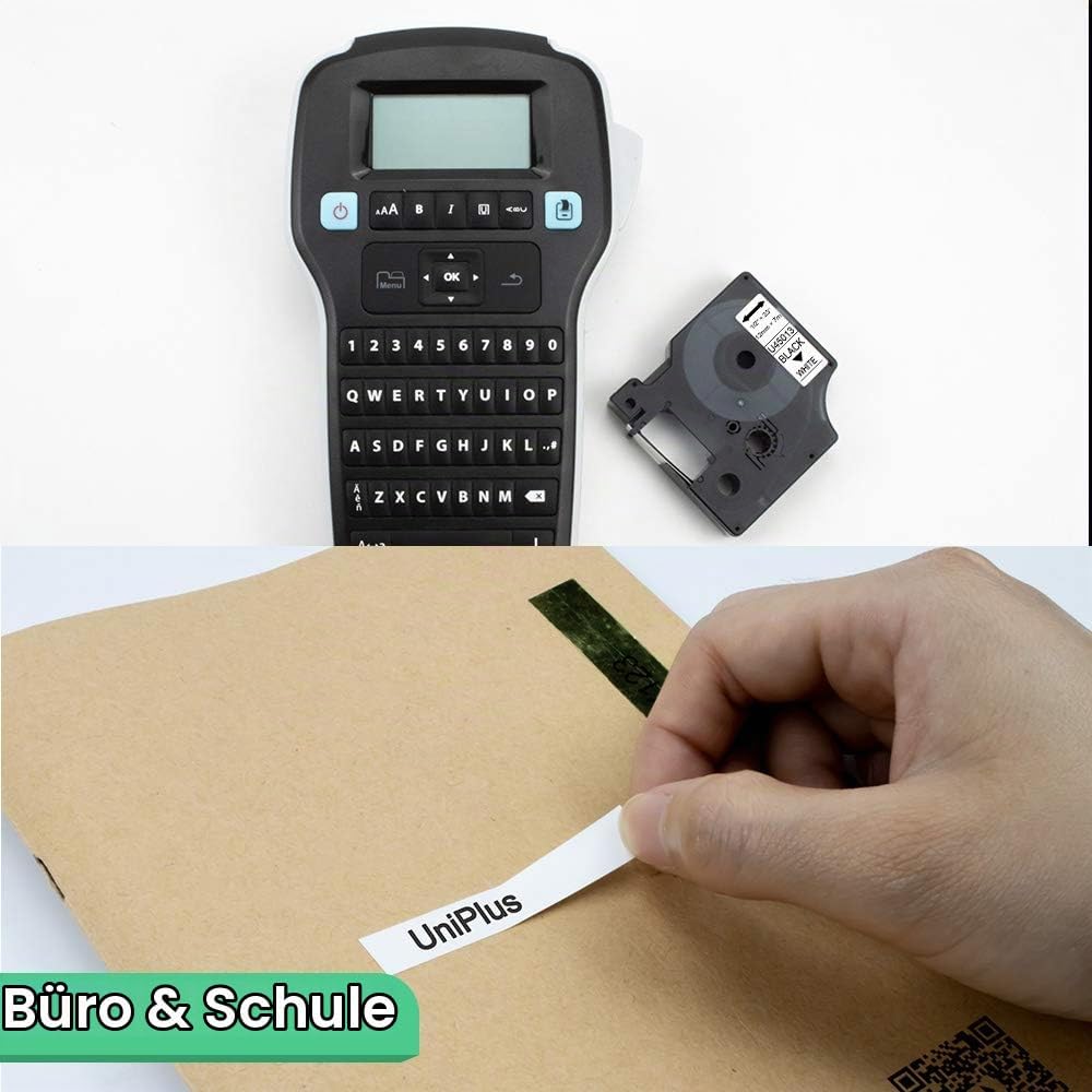 UniPlus 6x Kompatibel D1 Schriftband als Ersatz für Dymo D1 45013 45010 45016 45017 45018 45019 für