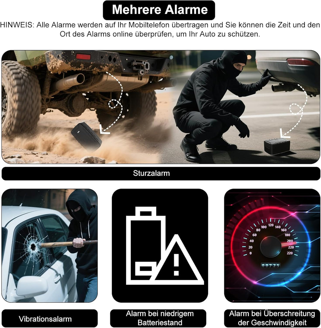 TKMARS 4G GPS Tracker Auto GPS Tracker Ohne ABO 20000mah,Standby-Zeit Von 240 Tagen mit Kostenloser
