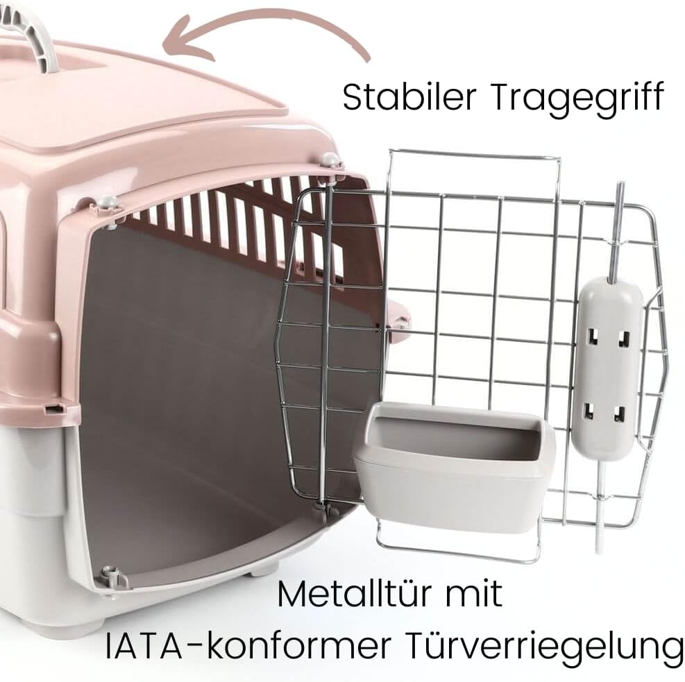 2er Set Transportbox IATA Flugbox Flugzeug Hundebox Hunde Transportbox Hund für 2 Tiertransportbox H
