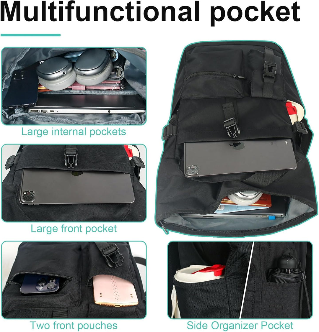 Rucksack Herren, 28L Rolltop Rucksack Damen,Gross Schulrucksack Rucksack Wasserdicht mit Laptopfach