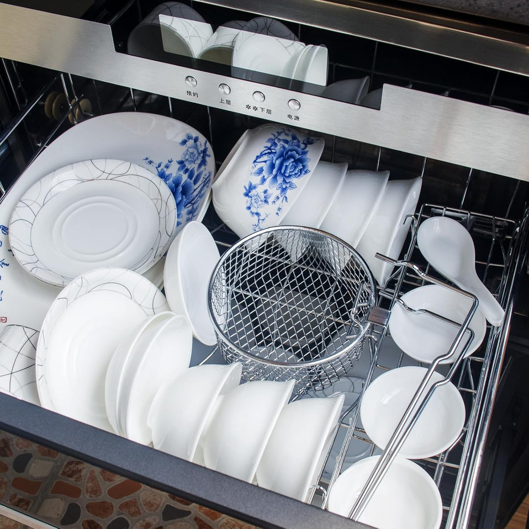 Augosma Mini Fritteuse Mit öl | 850-950W l Kapazität: 1 Liter l Sichtfenster l Frittierkorb aus Edel