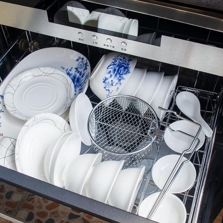 Augosma Mini Fritteuse Mit öl | 850-950W l Kapazität: 1 Liter l Sichtfenster l Frittierkorb aus Edel