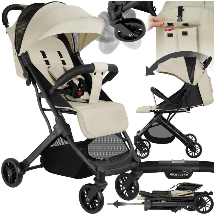 tectake® Buggy Kinderwagen von 0 bis 3 Jahre, Wagen für Baby Erstausstattung Neugeborene und Kinderb