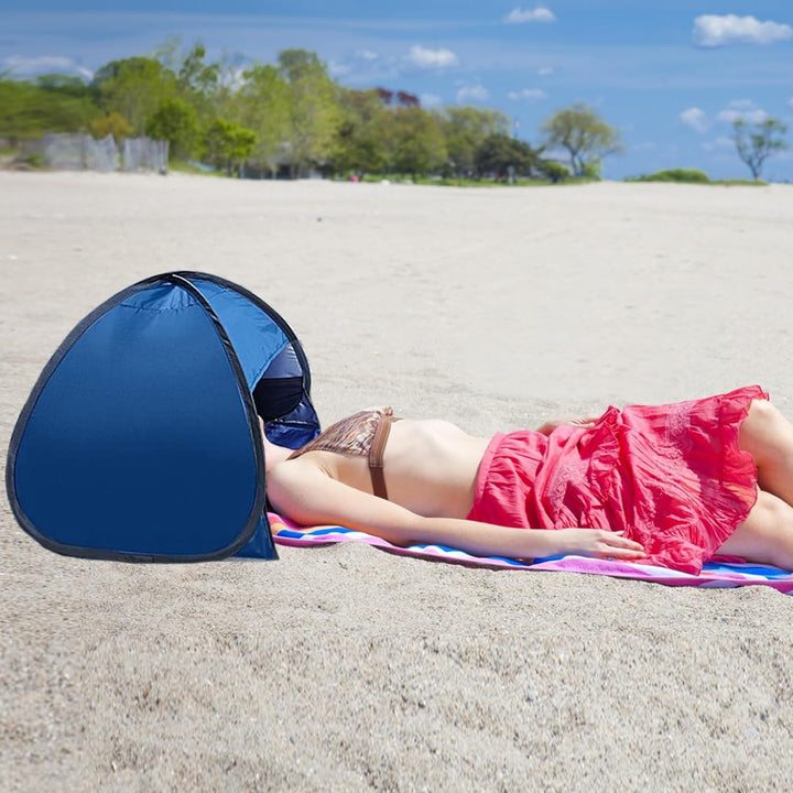 Blau Mini Kopfzelt, Grösse M Pop-Up-Strandzelt, Strandmuschel Pop Up Mini, Tragbare Kopfstütze Zelt,