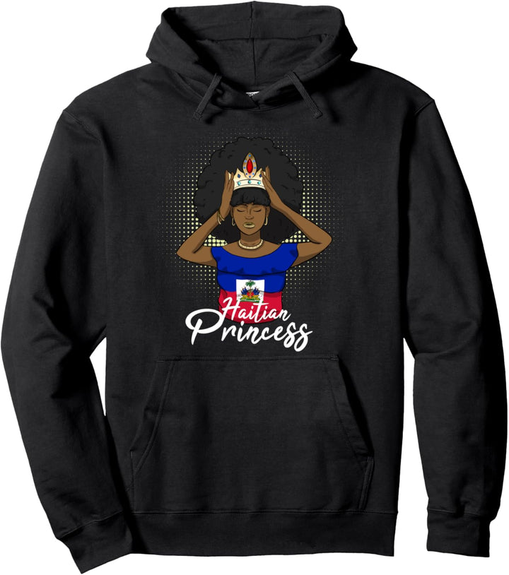 Haiti Haitian Love Flagge Stolze Frau Prinzessin Krone Mädchen Pullover Hoodie