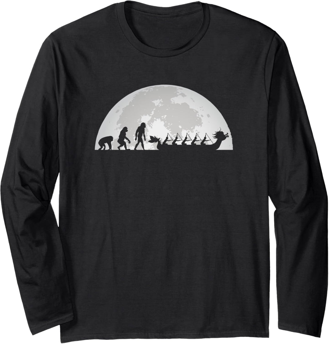 Drachenboot Evolution bei Mond Langarmshirt