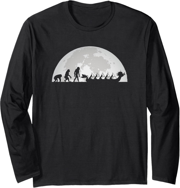 Drachenboot Evolution bei Mond Langarmshirt