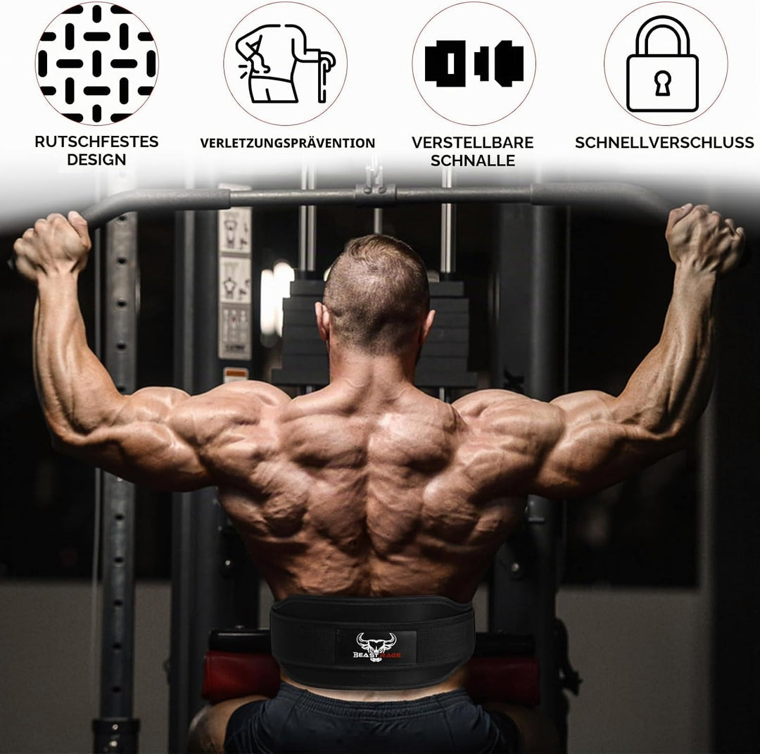 Gewichthebergürtel, Doppelkraft, gepolstert, 5,5 Neopren, für Rücken, Fitnessstudio, Bodybuilding, K