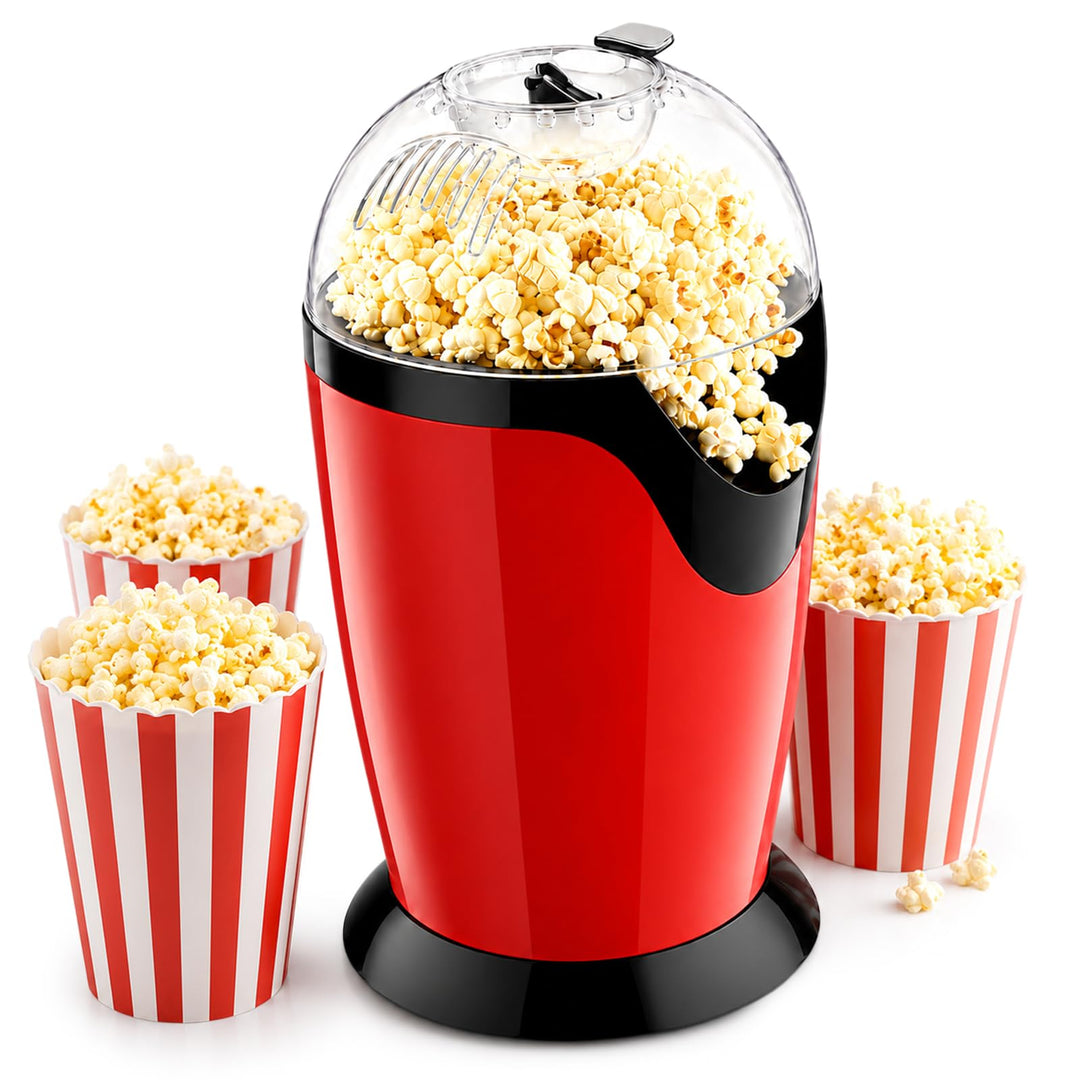 Heissluft Popcornmaschine, Mini Heissluft Popcorn Maker Ohne Öl, 1200w Popcornmaschine Klein, 3 Minu