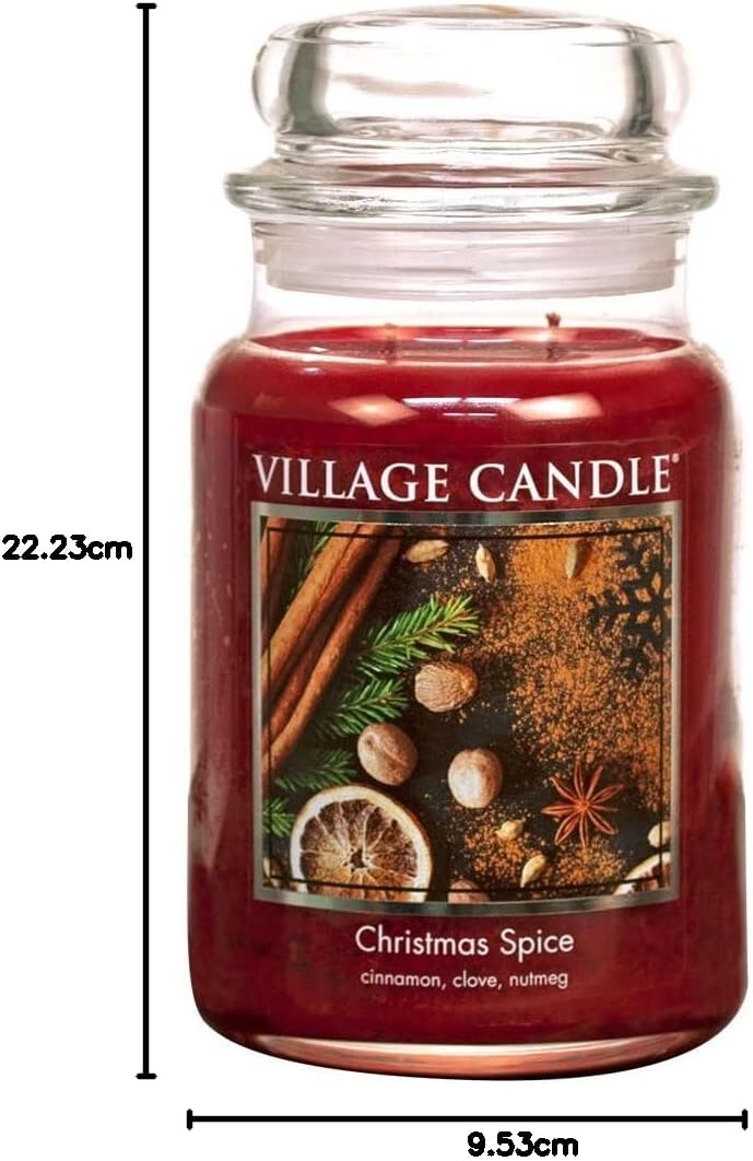 Village Candle Duftkerze im Glas, Duft: Christmas Spice, klein, 325 ml Large (26 oz), Large (26 oz)