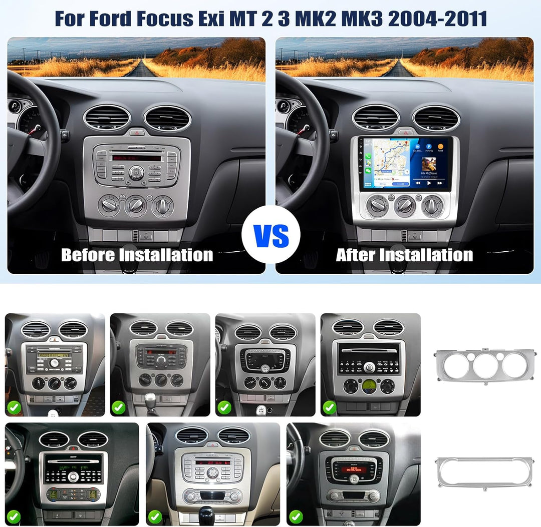 6+128G 8Kern Android 15 Autoradio für Ford Focus Klassiker 2004–2011 mit Wireless CarPlay Android Au