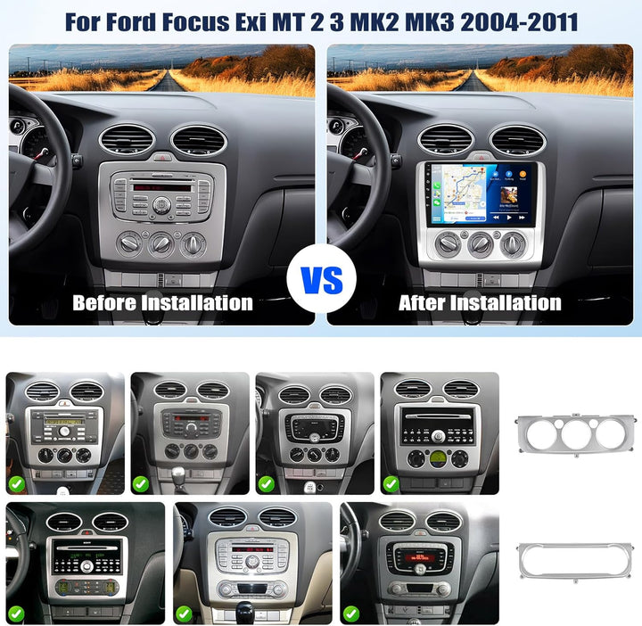 6+128G 8Kern Android 15 Autoradio für Ford Focus Klassiker 2004–2011 mit Wireless CarPlay Android Au