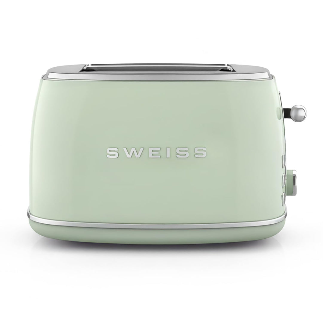 SWEISS Vintage-Toaster GRS7, 2 Schlitze, 6 Bräunungsstufen, Auftaufunktion, Für Baguette geeignet, S