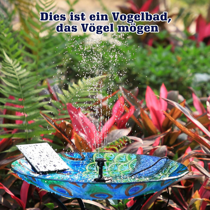 AISITIN Solar Springbrunnen für Aussen, DIY Solarbrunnen Solarwasserbrunnen Solar Teichpumpe Solar F