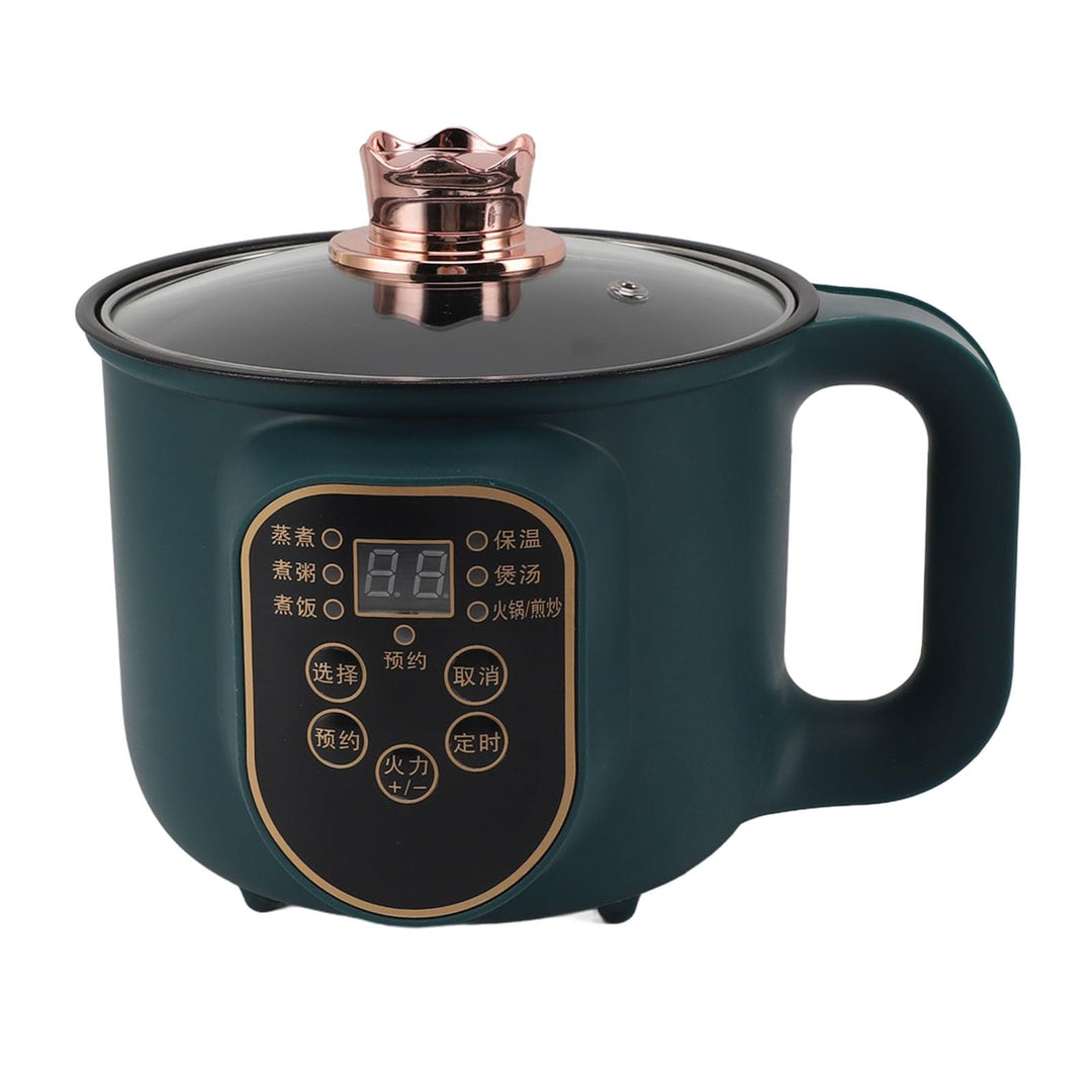 Elektrischer Hot Pot, Tragbarer Kochtopf 1,8 L, 600 W, Nudel-Ramen-Topf mit Timer-Funktion für Zuhau