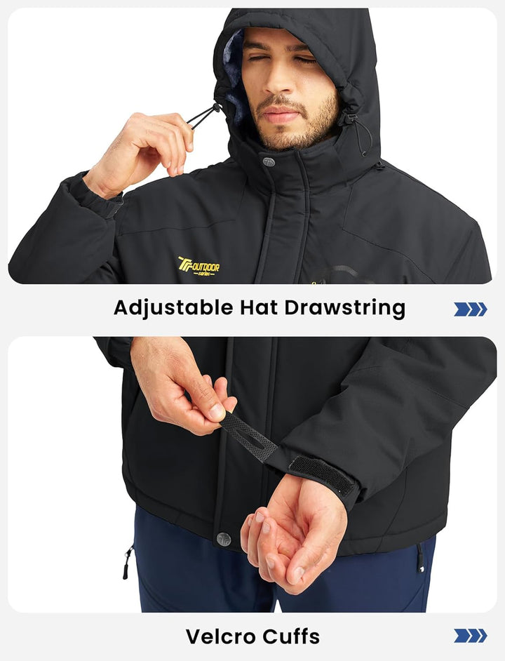 donhobo Herren Winter Fleecejacke Warm Jacke Softshelljacke Atmungsaktiv Outdoor Skijacke Winddichte